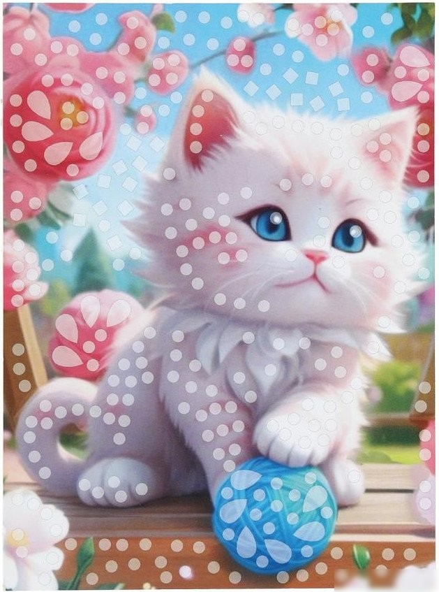 Алмазная мозаика MultiArt Котик CRYST-114755