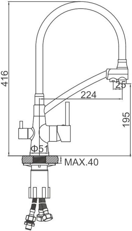 Смеситель Ledeme L4955B-2