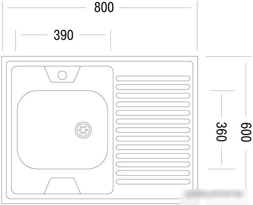 Кухонная мойка Ukinox STD800.600-5C 0R (с сифоном)
