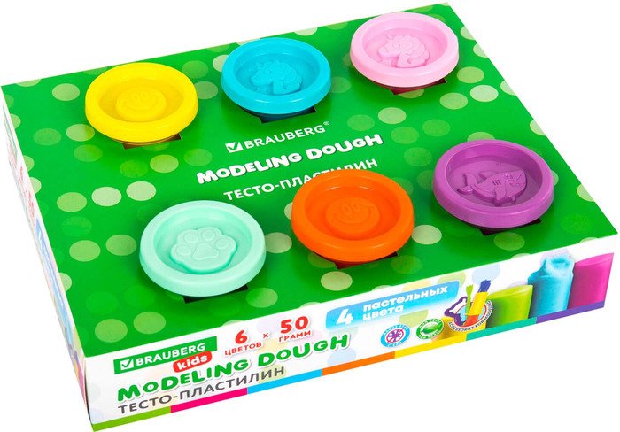 Набор для лепки BRAUBERG Kids 106719 (6 цв)