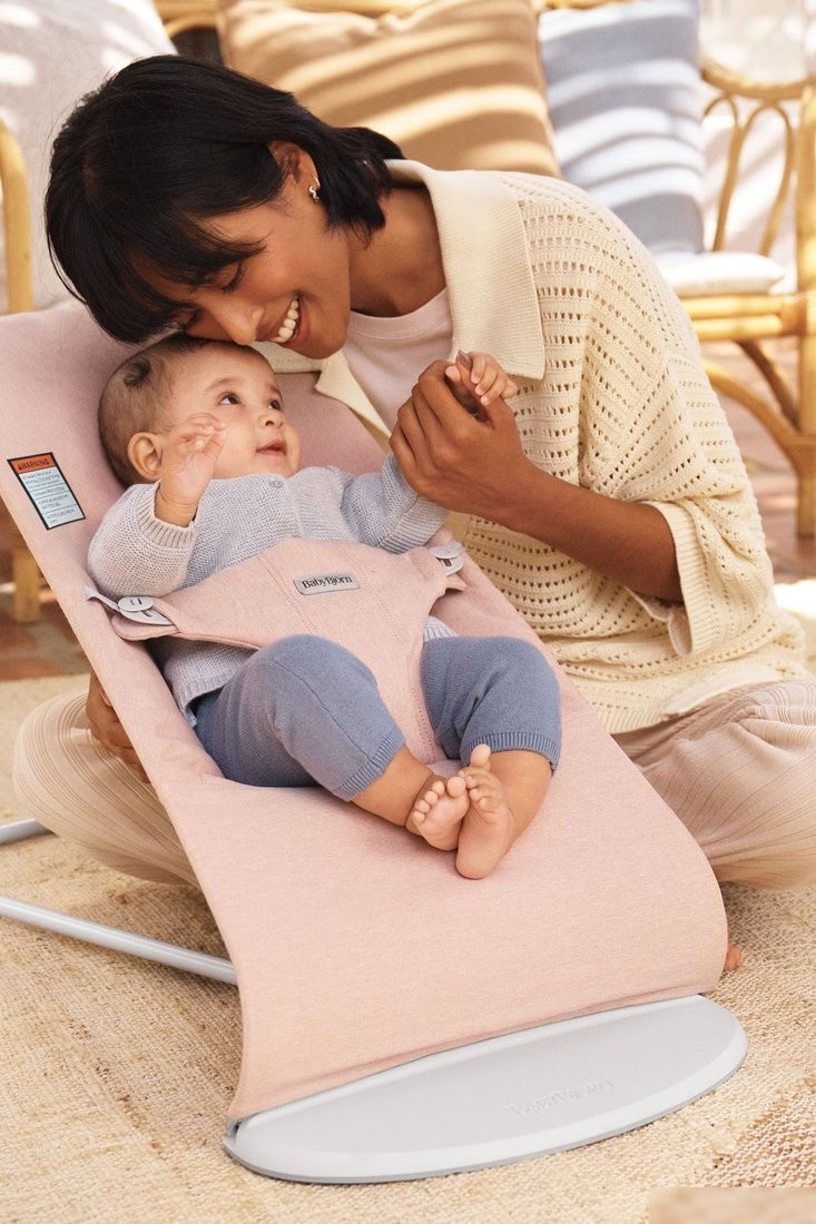 Шезлонг BabyBjorn Bliss Woven melange 0060.28 (light pink)