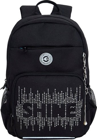 Школьный рюкзак Grizzly RG-464-3f (черный/серебряный)