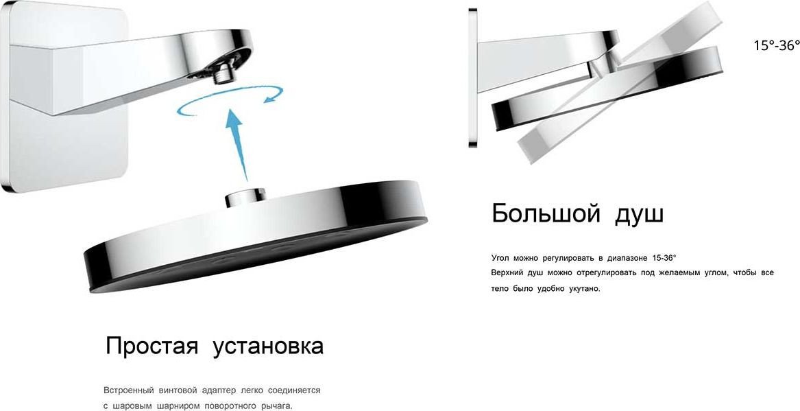 Верхний душ Vincea Inspire VSHD-3I3CMB