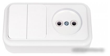 Выключатель Bylectrica Пралеска 2В-РЦ-523,10А, белый Выключатель Bylectrica Пралеска 2В-РЦ-523,10А, белый