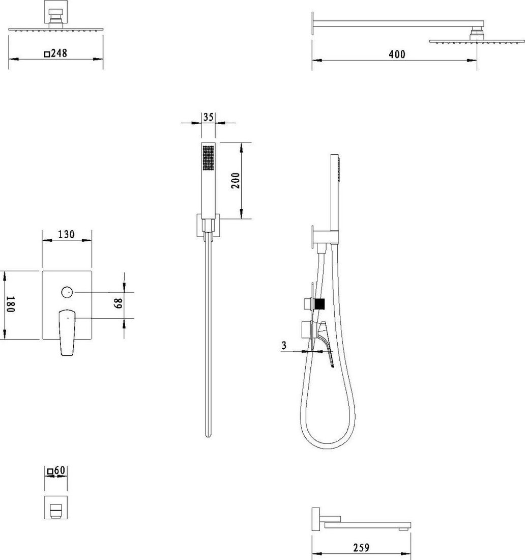 Душевая система Vincea Puro VSFW-5P1GM