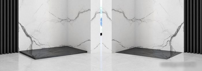 Душевой поддон Rea Stone 100x80 (черный)