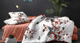 2-спальный комплект постельного белья с евро простыней Luxor №7385 А/В 2.0 с европростыней (поплин)