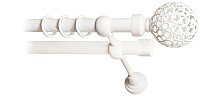 Карниз для штор Lm Decor Ажур 095 2р гладкий 25/19мм (белый глянец, 2.4м)