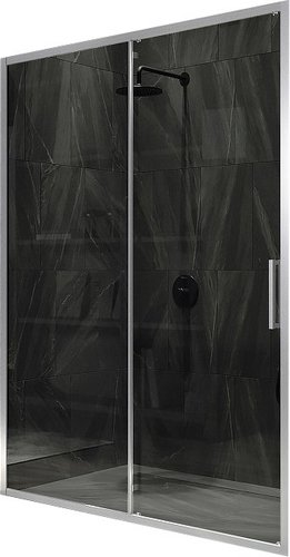 Душевая дверь MaybahGlass 195x120 MGD-1284-5 (графит стекло/хром матовый)