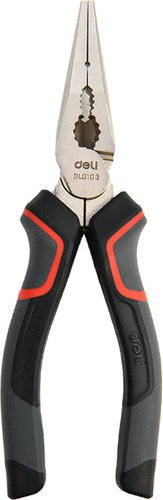 Длинногубцы Deli RS EDL0103 (160мм, черный/красный)