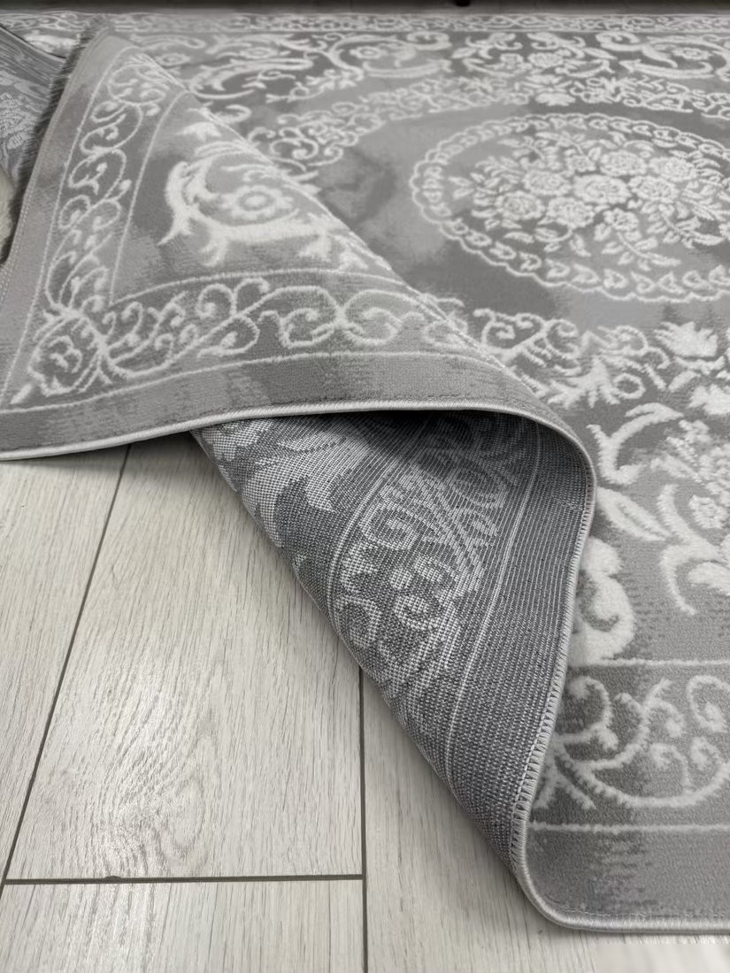 Ковер для жилой комнаты Radjab Carpet Амаль Прямоугольник 0916A (2x4, Grey/Cream)