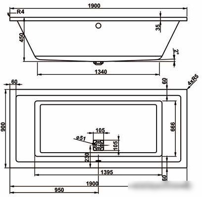 Ванна VagnerPlast Cavallo 190