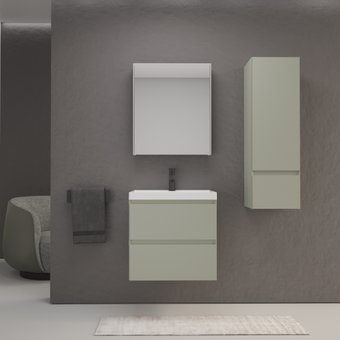 Symbolite Тумба под умывальник Манхэттен 60 Plus 2 ящика + Asti 60x45 (подвесная, олива)