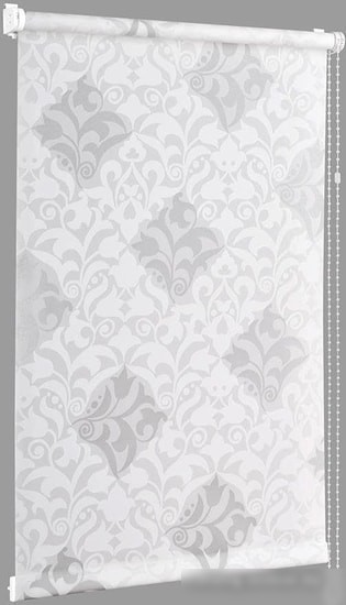 Мини рулонные шторы Delfa СРШ 01МД 2910 52x170 (белый/серебристый, рисунок футура)