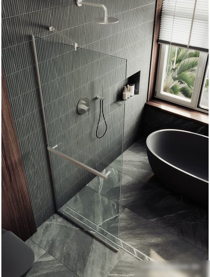 Душевая стенка MaybahGlass 195x69 MGD-720-5у (прозрачное стекло/хром матовый)