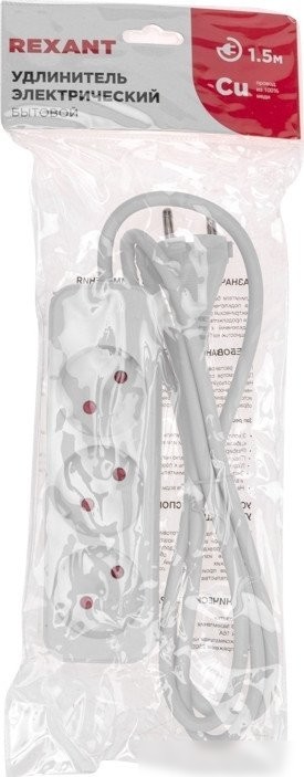 Удлинитель Rexant Standard 3 13-4006 (1.5 м)