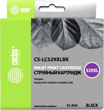 Картридж CACTUS CS-LC529XLBK (аналог Brother LC529XLBK)