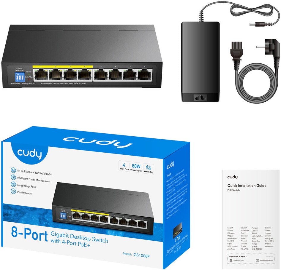 Неуправляемый коммутатор Cudy GS1008P 1.0