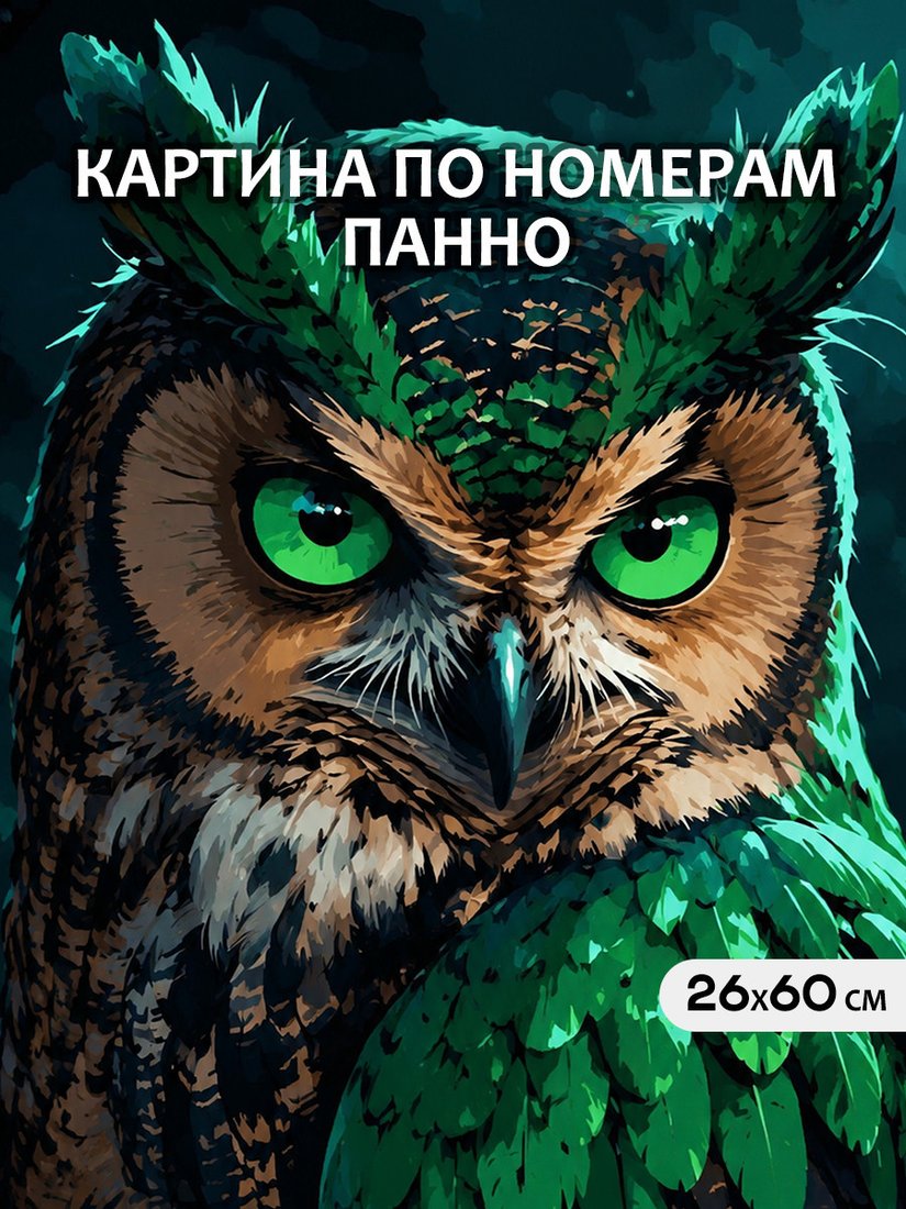 Картина по номерам Молли Сова с изумрудными глазами 26x60 HRM0123