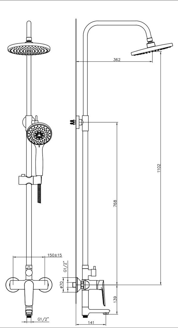 Душевая система Lauter Shower 21CK198C-58