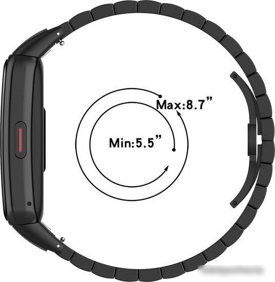 Браслет Rumi Snake металлический блочный для Huawei Band 6 / Honor Band 6 (черный)