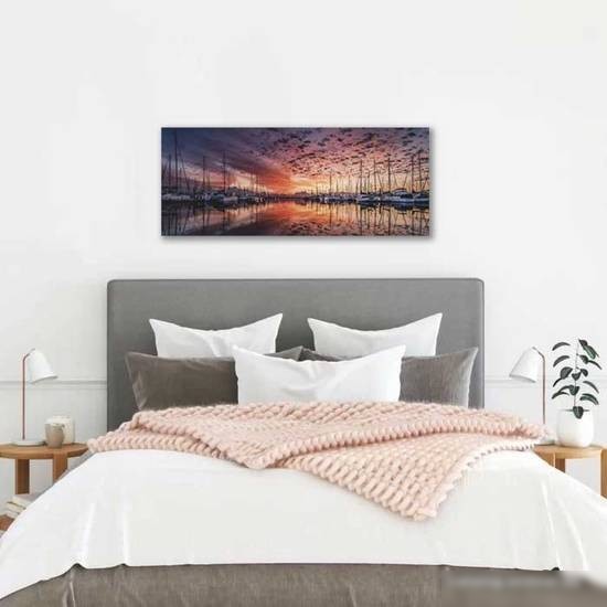 Картина на стекле Stamprint Закат над бухтой NT014 (50x125)