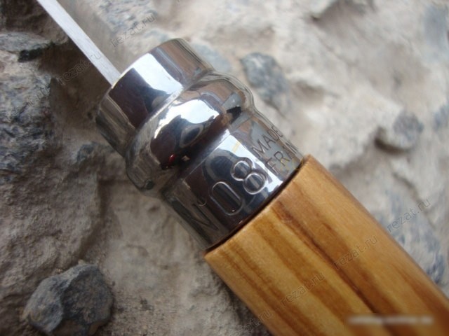 Туристический нож Opinel N°8, нержавеющая сталь, оливковое дерево