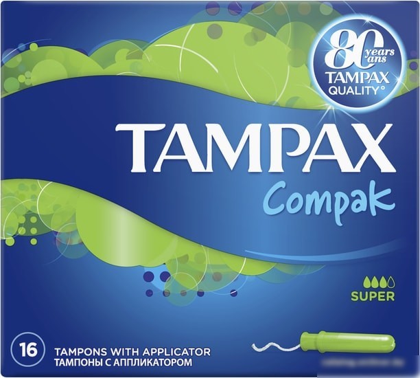 Тампоны с аппликатором Tampax Compak Super с аппликатором (16 шт)