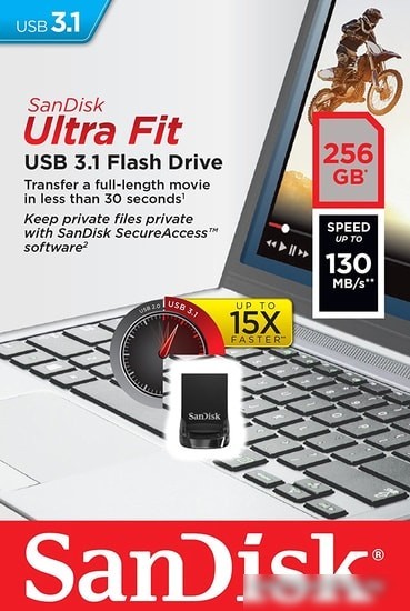 USB Flash SanDisk Ultra Fit USB 3.1 512GB (черный)
