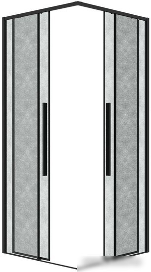 Душевой уголок Grossman Galaxy 90x90x195 300.K33.01.9090.21.02 (черный матовый/шиншилла стекло)