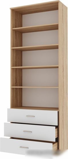 Книжный шкаф Памир Италия ШК3Я-800 (дуб крафт белый)