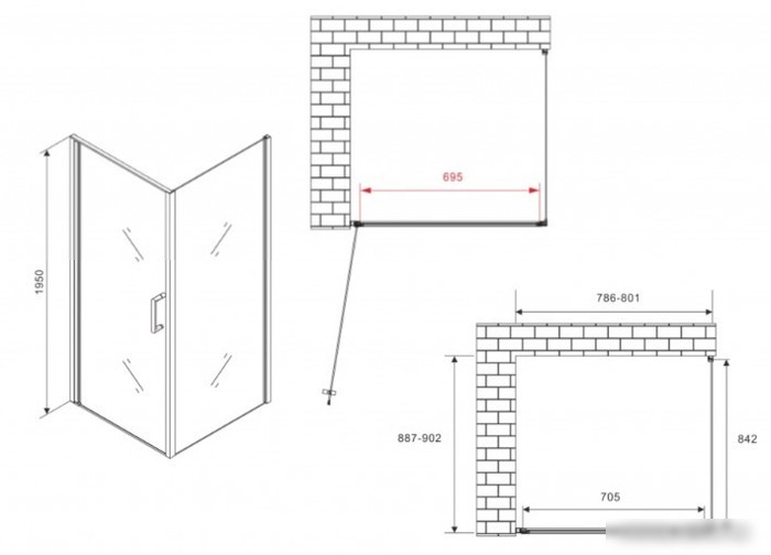 Душевой уголок Abber Sonnenstrand AG04080B-S90B
