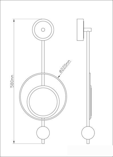 Бра Arte Lamp Polaris A2604AP-7BK