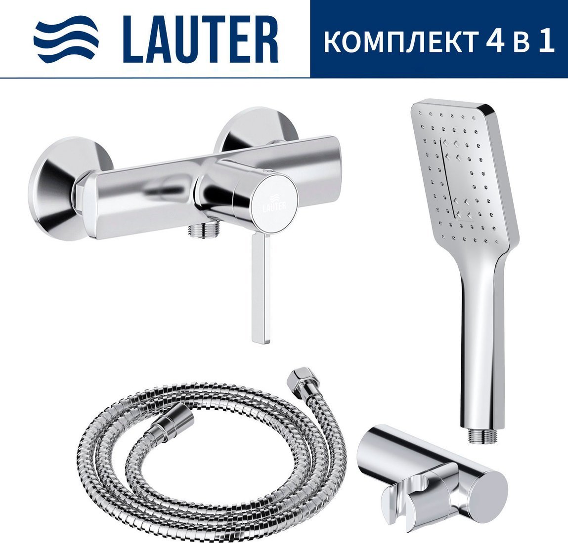 Смеситель Lauter Art 21CK9680C + 21СКFG80101C + 21S00126 + 21CKFS90120