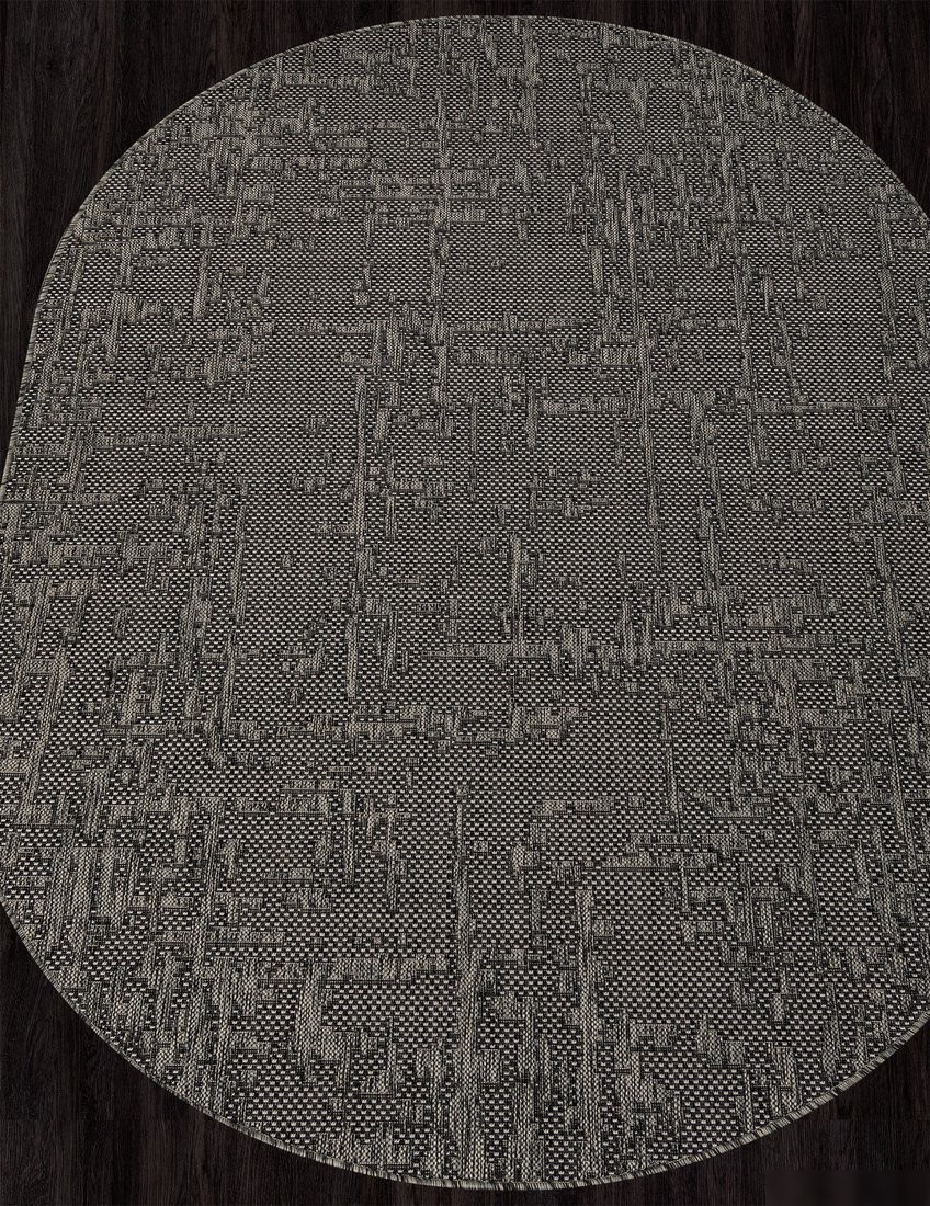 Циновка Merinos Kair S136-OVAL-BLACK-GRAY (1.2х1.7)
