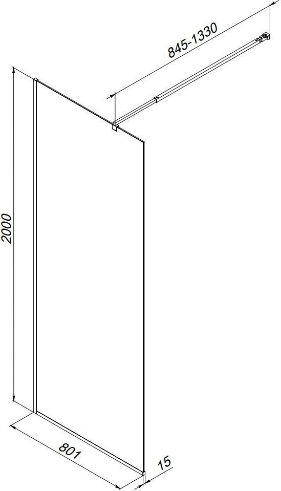 Душевая стенка AM.PM Func 80x200 W84WI-80-F1-BTE