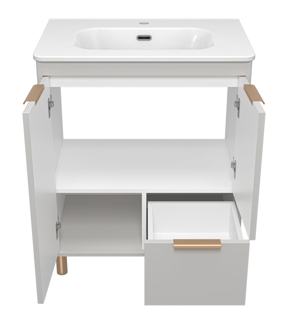 Brevita Тумба с умывальником Risacca Crema 70 RIS-06070-0342Я+B-OND070-01 (серый кашемир)