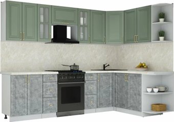 Готовая кухня Интерлиния Мила Шато 1.7x2.8 PR (мята/керамика/опал светлый)