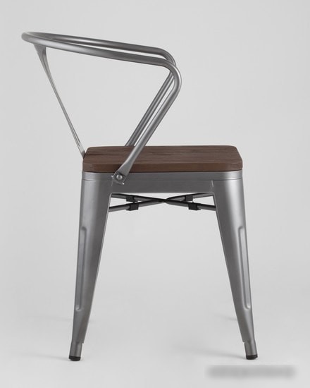 Стул с подлокотниками Stool Group Tolix ARM wood c подлокотниками (серебристый)