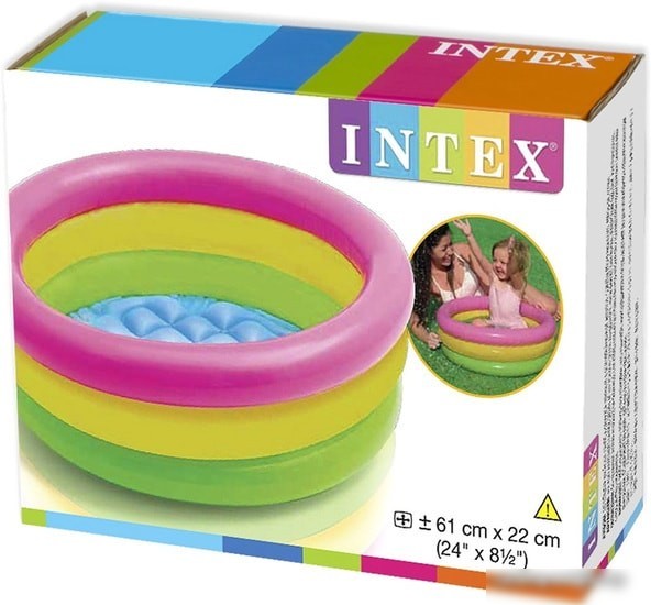 Надувной бассейн Intex Радуга 61x22