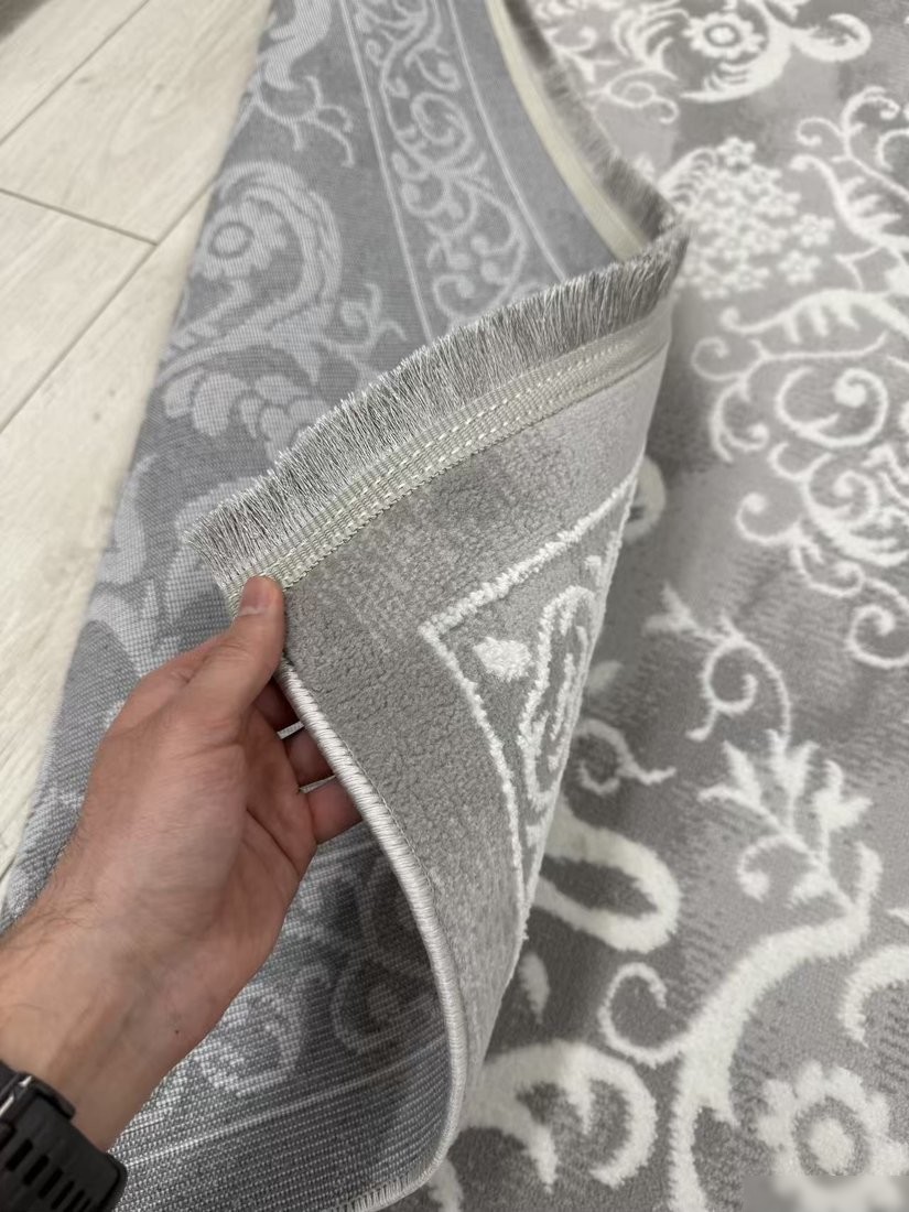 Ковер для жилой комнаты Radjab Carpet Амаль Прямоугольник 0916A (2x4, Grey/Cream)