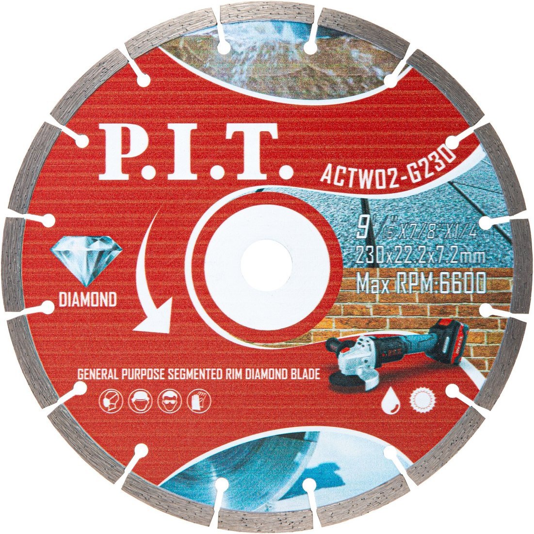 Отрезной диск алмазный P.I.T. ACTW02-G230
