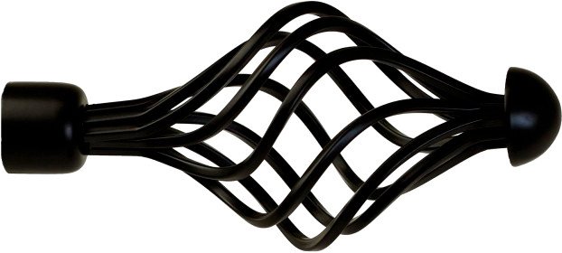 Наконечник для карниза Lm Decor YF098 Вираж 25мм (черный матовый)