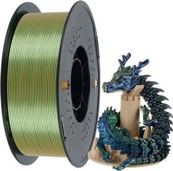 Пластик Kingroon PLA Tri Color Silk 1.75мм NSC028 (1кг, Blue-Green-Orange)