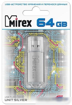 USB Flash Mirex Unit Silver 64GB [13600-FMUUSI64]