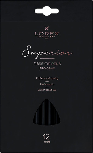 Фломастеры Lorex Pro-Draw Superior LXFPPD12-SP (12 цв)