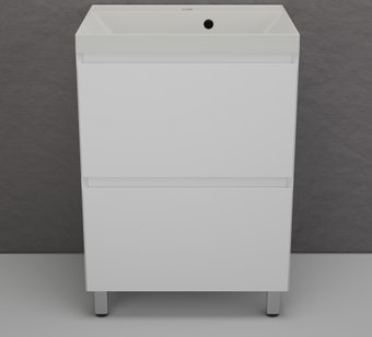Symbolite Тумба под умывальник Манхэттен 60 Plus 2 ящика + Asti 60x45 (белый матовый/жасмин)