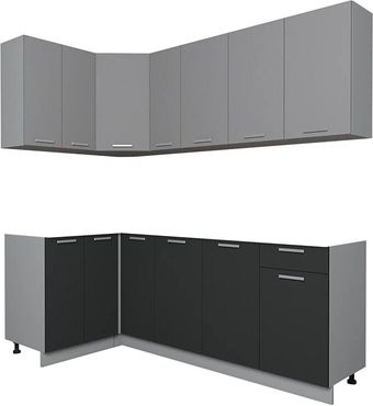 Интерлиния Мила Лайт 1.2x2.1 без столешницы (серебристый/антрацит)