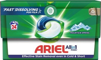 Капсулы для стирки Ariel Все в 1 Горный родник (24 шт)