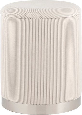 Пуфик Stool Group Эмили 19A205CG-2 (серебро/вельвет молочный)